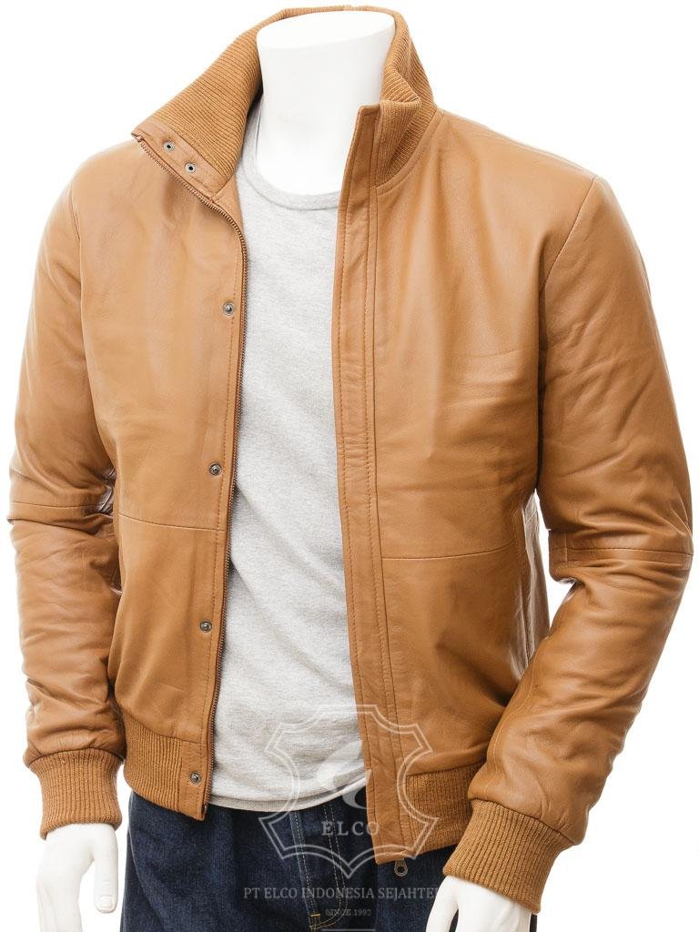 Jaket Kulit Pria Desain Bomber - PCB 485 - Gambar 2