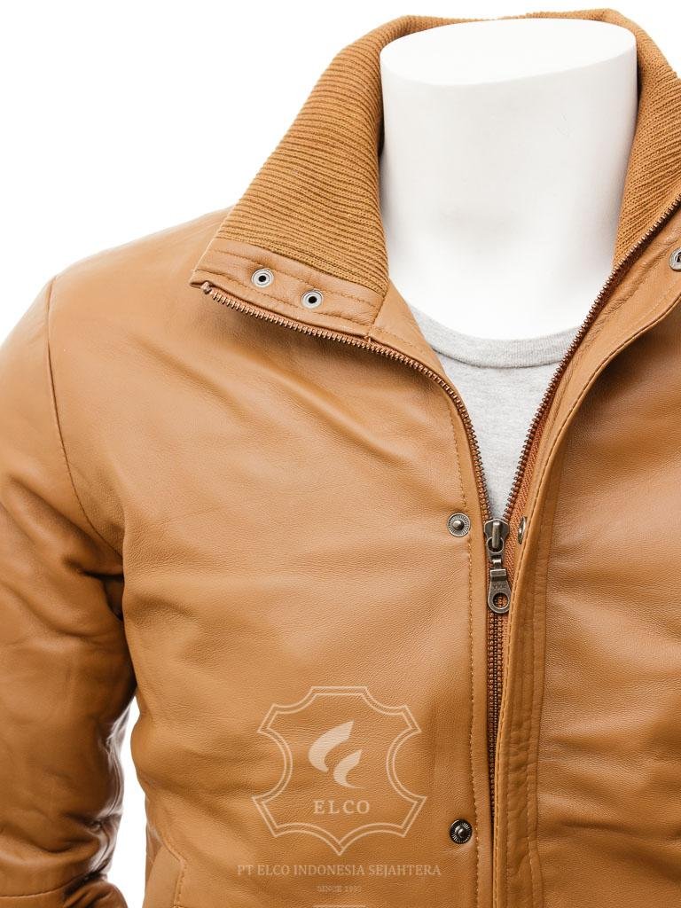 Jaket Kulit Pria Desain Bomber - PCB 485 - Gambar 3