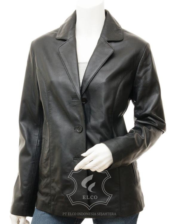 Jaket Kulit Wanita Desain Jas - WJ 440