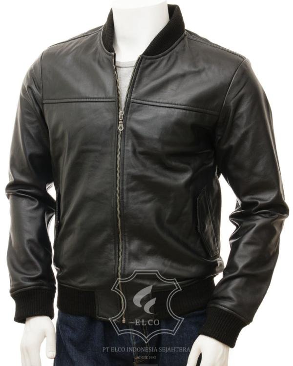 Jaket Kulit Pria Desain Bomber - PCB 475