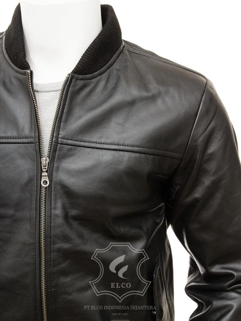 Jaket Kulit Pria Desain Bomber - PCB 475 - Gambar 3