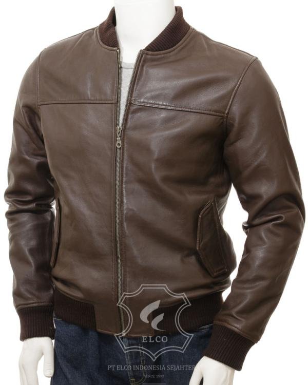 Jaket Kulit Pria Desain Bomber - PCB 482
