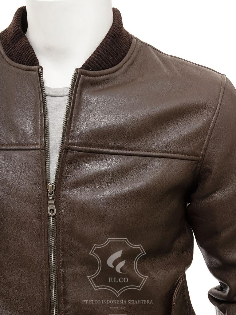 Jaket Kulit Pria Desain Bomber - PCB 482 - Gambar 3