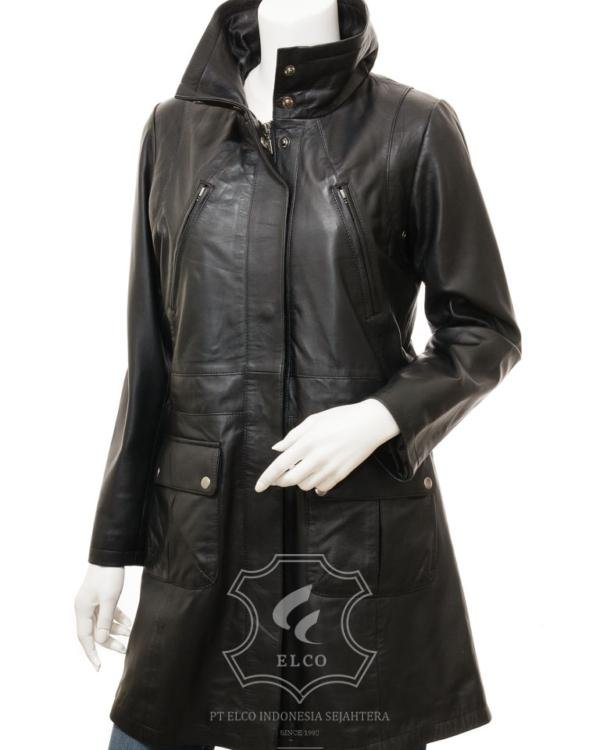 Jaket Kulit Wanita Desain Jas - WJ 443