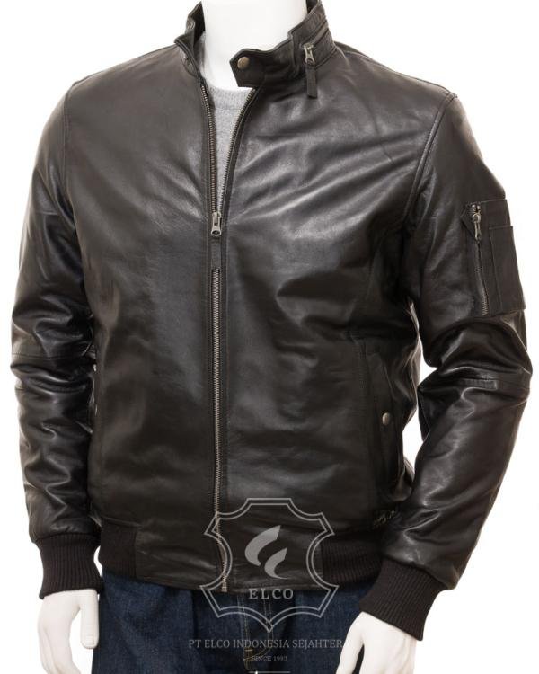 Jaket Kulit Pria Desain Bomber - PCB 479