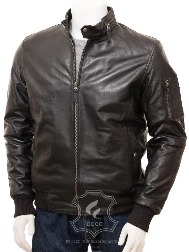 Jaket Kulit Pria Desain Bomber - PCB 479