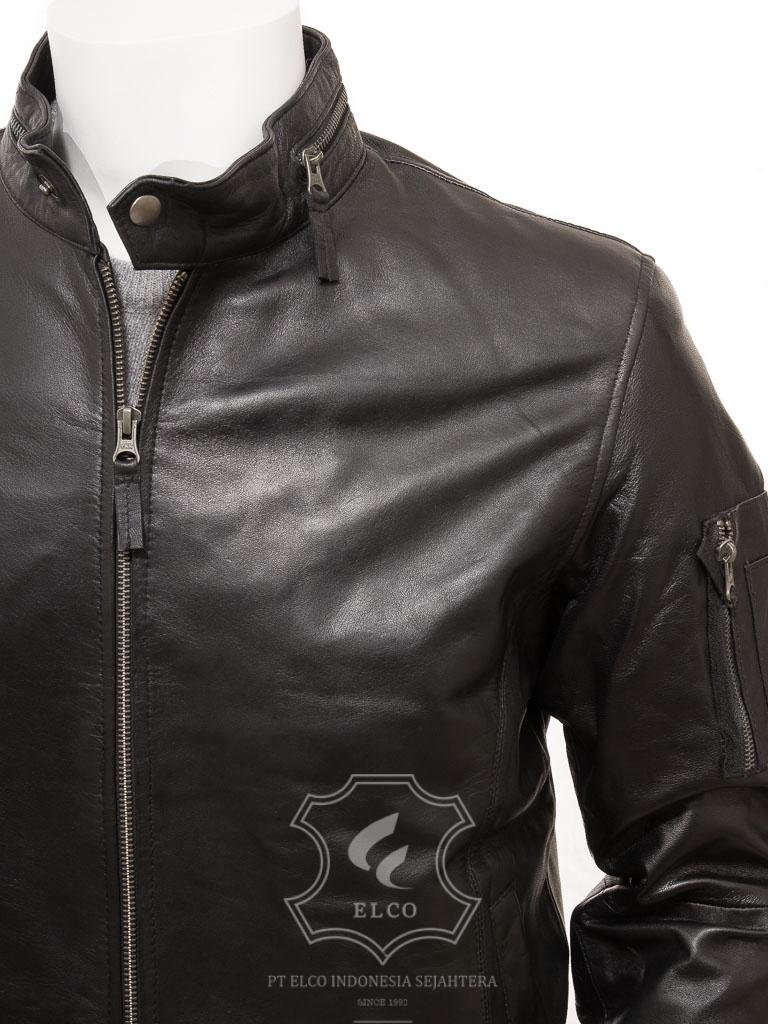 Jaket Kulit Pria Desain Bomber - PCB 479 - Gambar 3