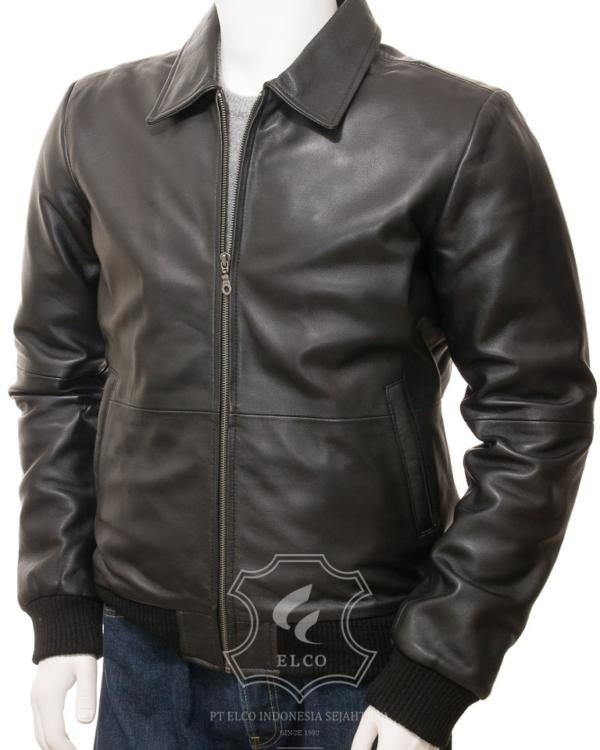 Jaket Kulit Pria Desain Bomber - PCB 467