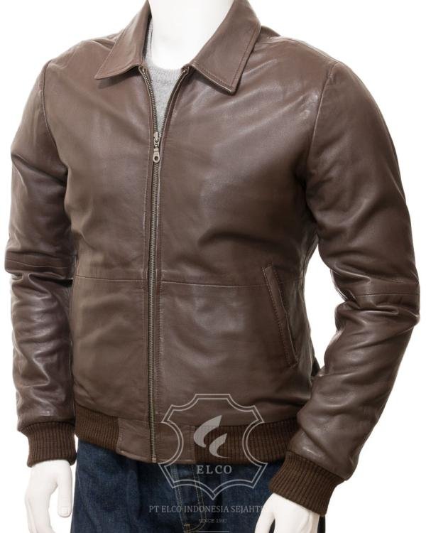Jaket Kulit Pria Desain Bomber - PCB 472