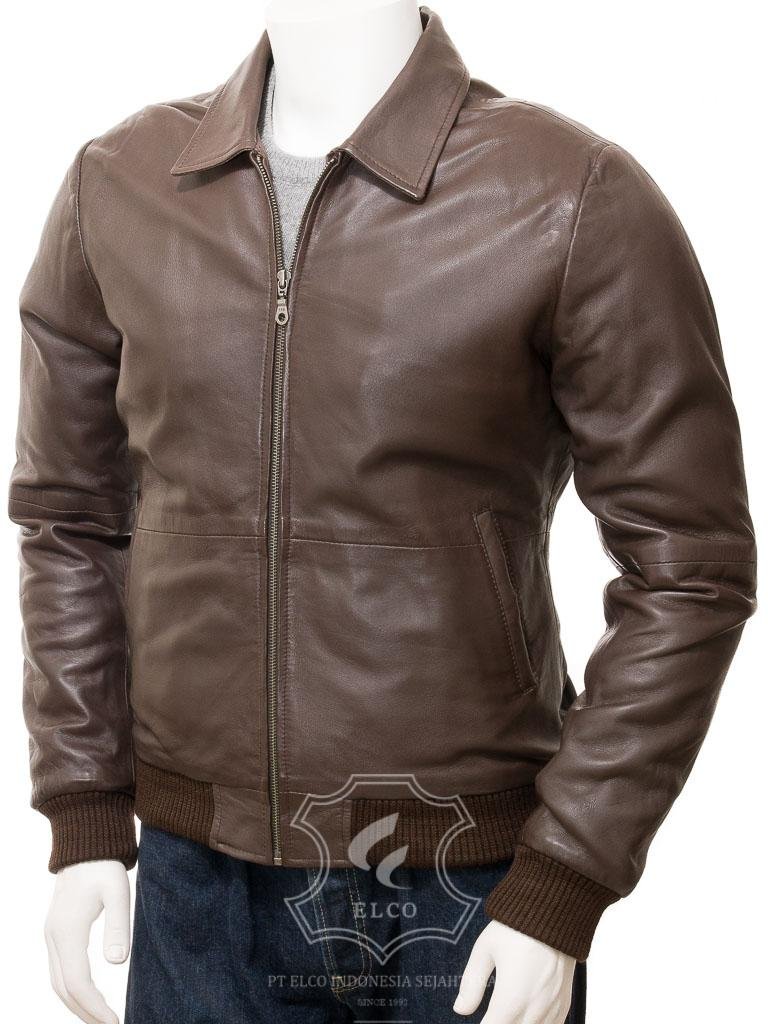 Jaket Kulit Pria Desain Bomber - PCB 472
