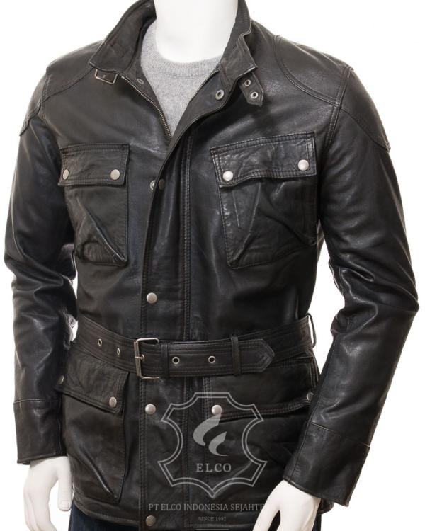 Jaket Kulit Pria Desain Safari - PJS 406