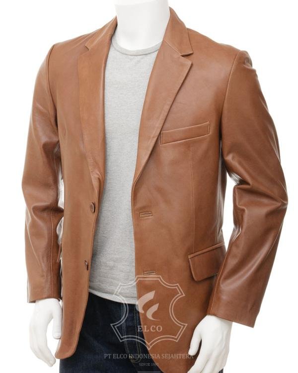 Jaket Kulit Pria Desain Jas - PJ 433