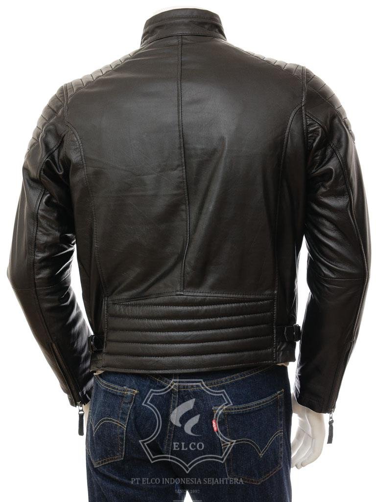 Jaket Kulit Pria Desain Biker - PB 429 - Gambar 3