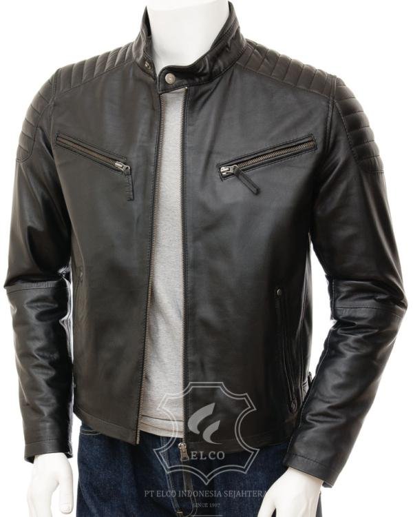 Jaket Kulit Pria Desain Biker - PB 429