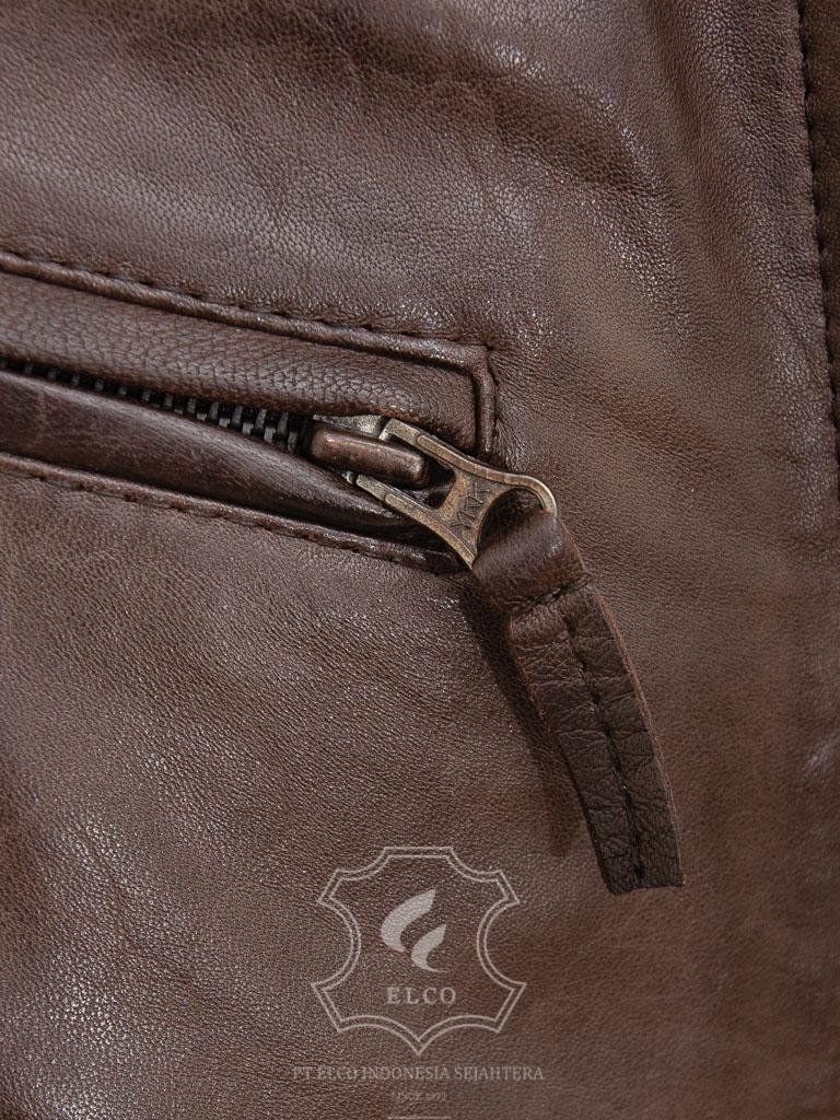 Jaket Kulit Pria Desain Biker - PB 434 - Gambar 4