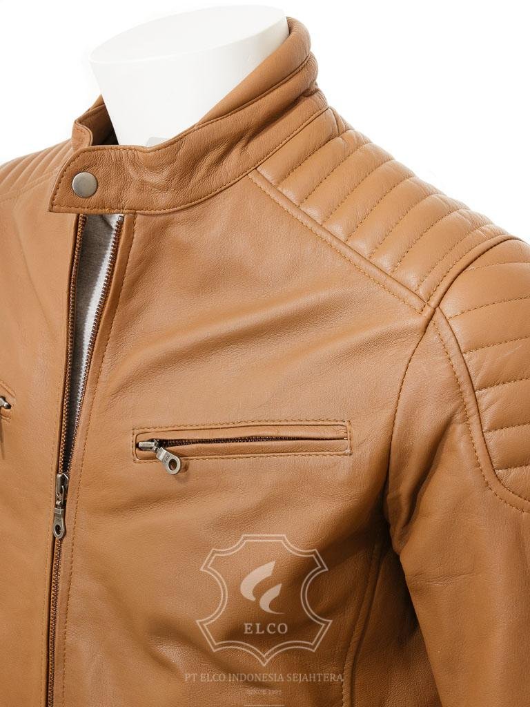 Jaket Kulit Pria Desain Biker - PB 437 - Gambar 4