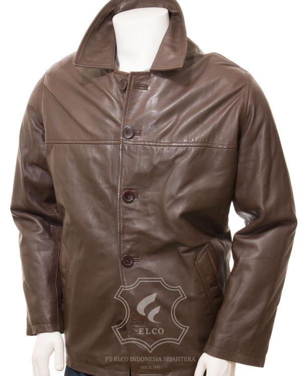 Jaket Kulit Pria Desain Jas - PJ 448