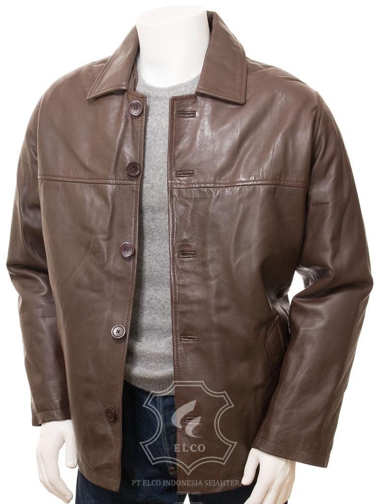 Jaket Kulit Pria Desain Jas - PJ 448 - Gambar 2