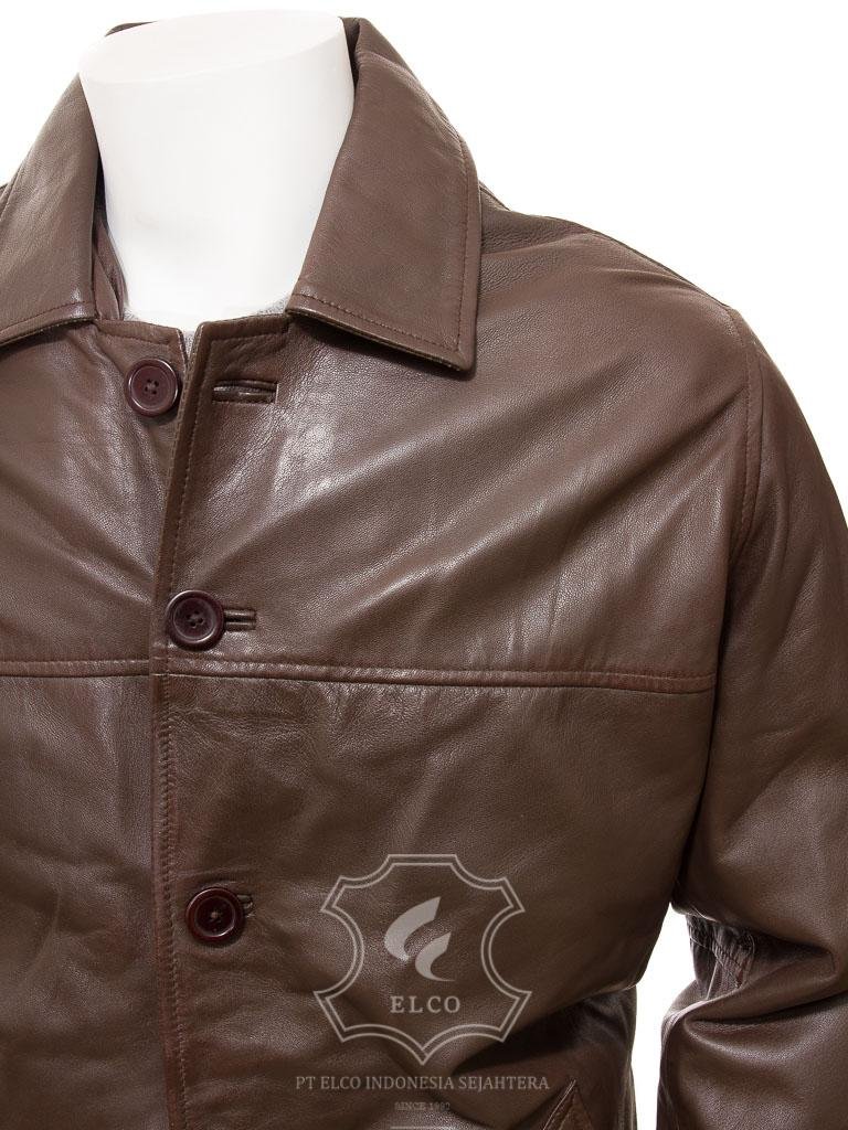 Jaket Kulit Pria Desain Jas - PJ 448 - Gambar 4