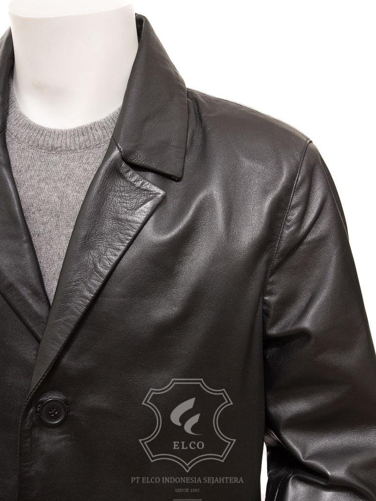 Jaket Kulit Pria Desain Jas - PJ 437 - Gambar 3