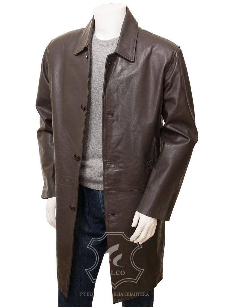 Jaket Kulit Pria Desain Jas - PJ 442 - Gambar 2