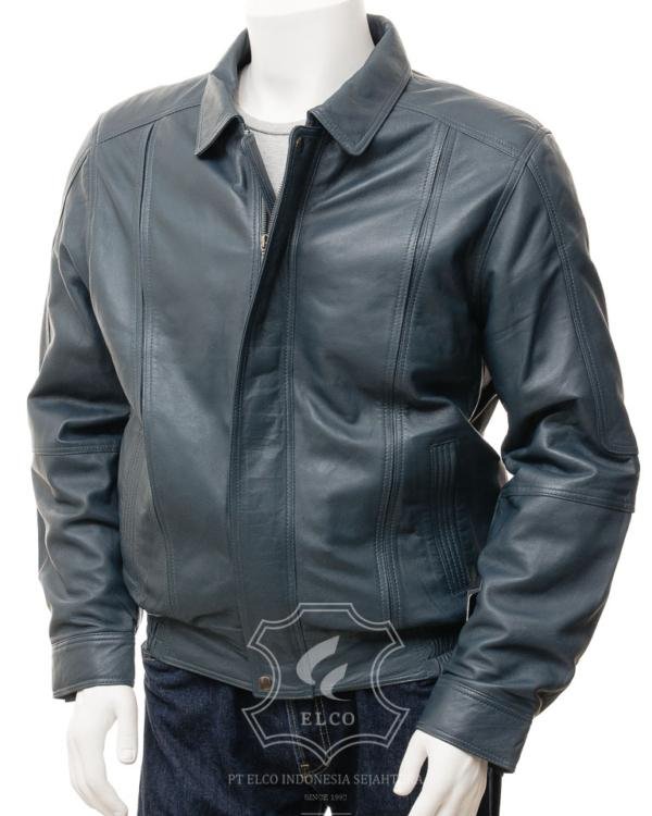 Jaket Kulit Pria Desain Bomber - PCB 488