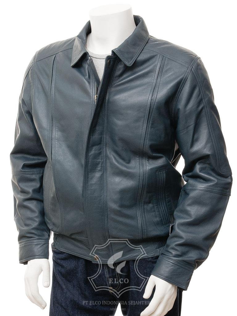 Jaket Kulit Pria Desain Bomber - PCB 488