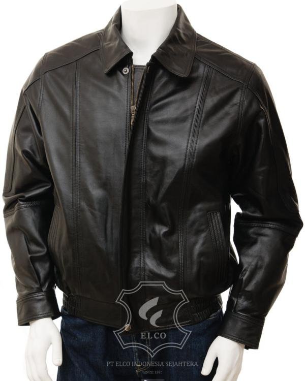 Jaket Kulit Pria Desain Bomber - PCB 464