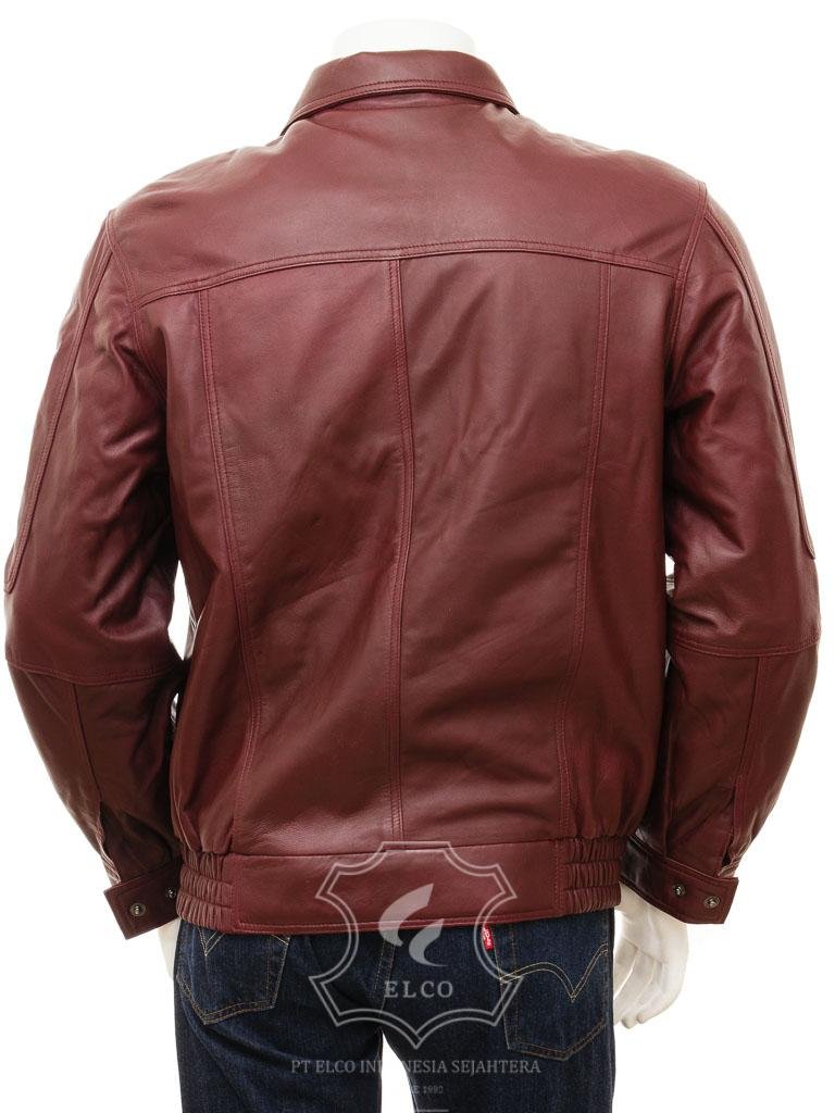 Jaket Kulit Pria Desain Bomber - PCB 487 - Gambar 4