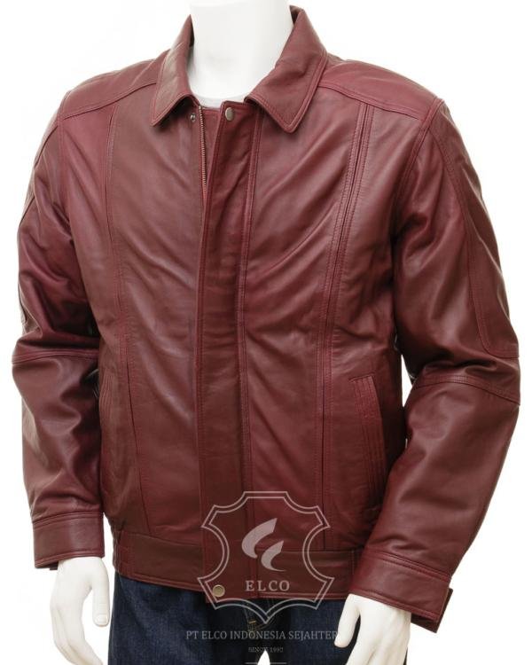 Jaket Kulit Pria Desain Bomber - PCB 487