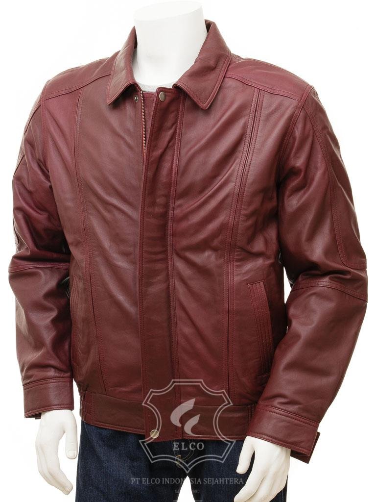 Jaket Kulit Pria Desain Bomber - PCB 487