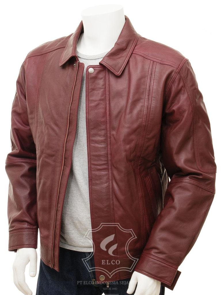 Jaket Kulit Pria Desain Bomber - PCB 487 - Gambar 2