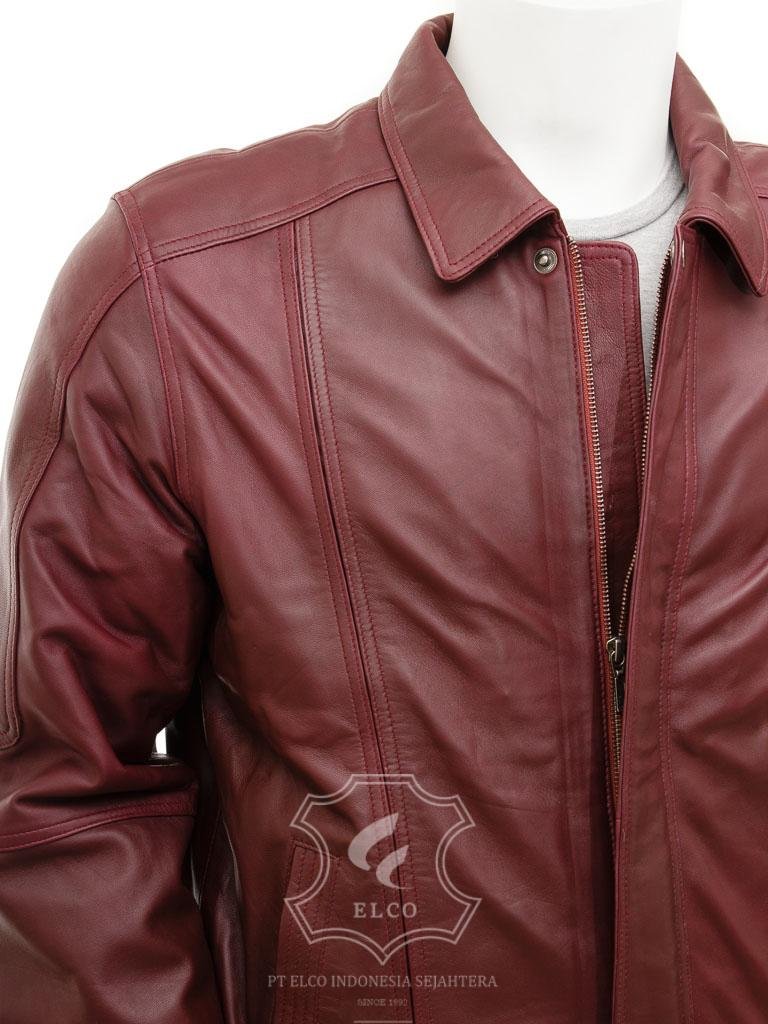 Jaket Kulit Pria Desain Bomber - PCB 487 - Gambar 3