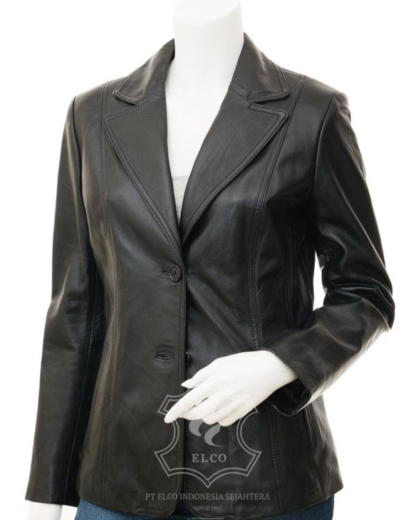 Jaket Kulit Wanita Desain Jas - WJ 444