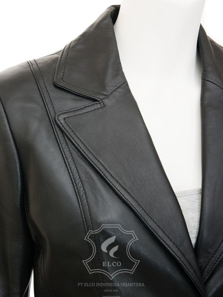 Jaket Kulit Wanita Desain Jas - WJ 444 - Gambar 3