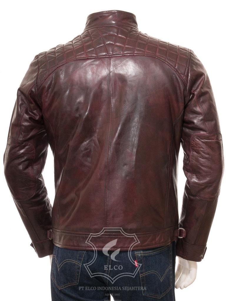 Jaket Kulit Pria Desain Biker - PB 428 - Gambar 4