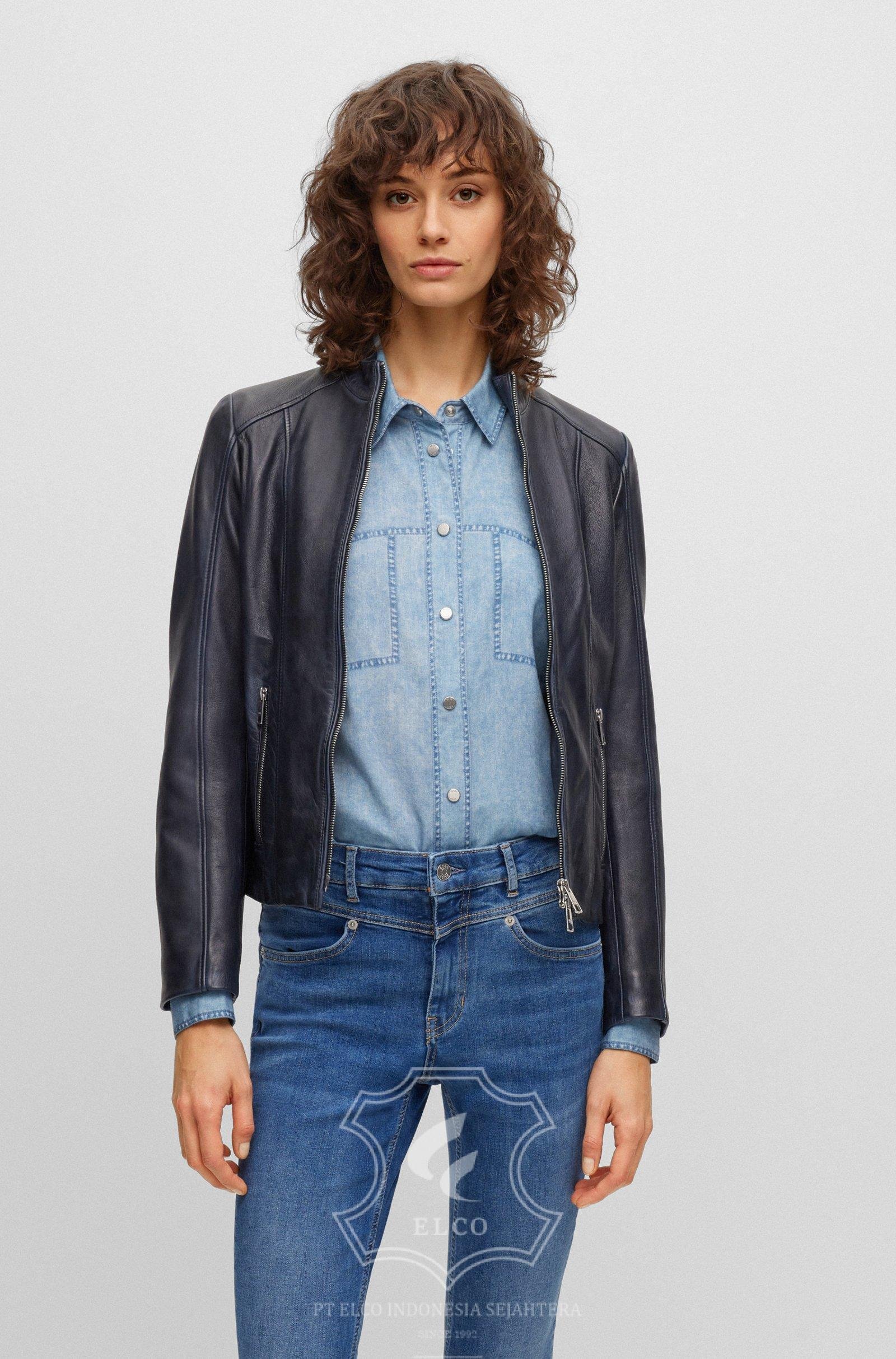 Jaket Kulit Wanita Desain Casual - WC 430 - Gambar 2