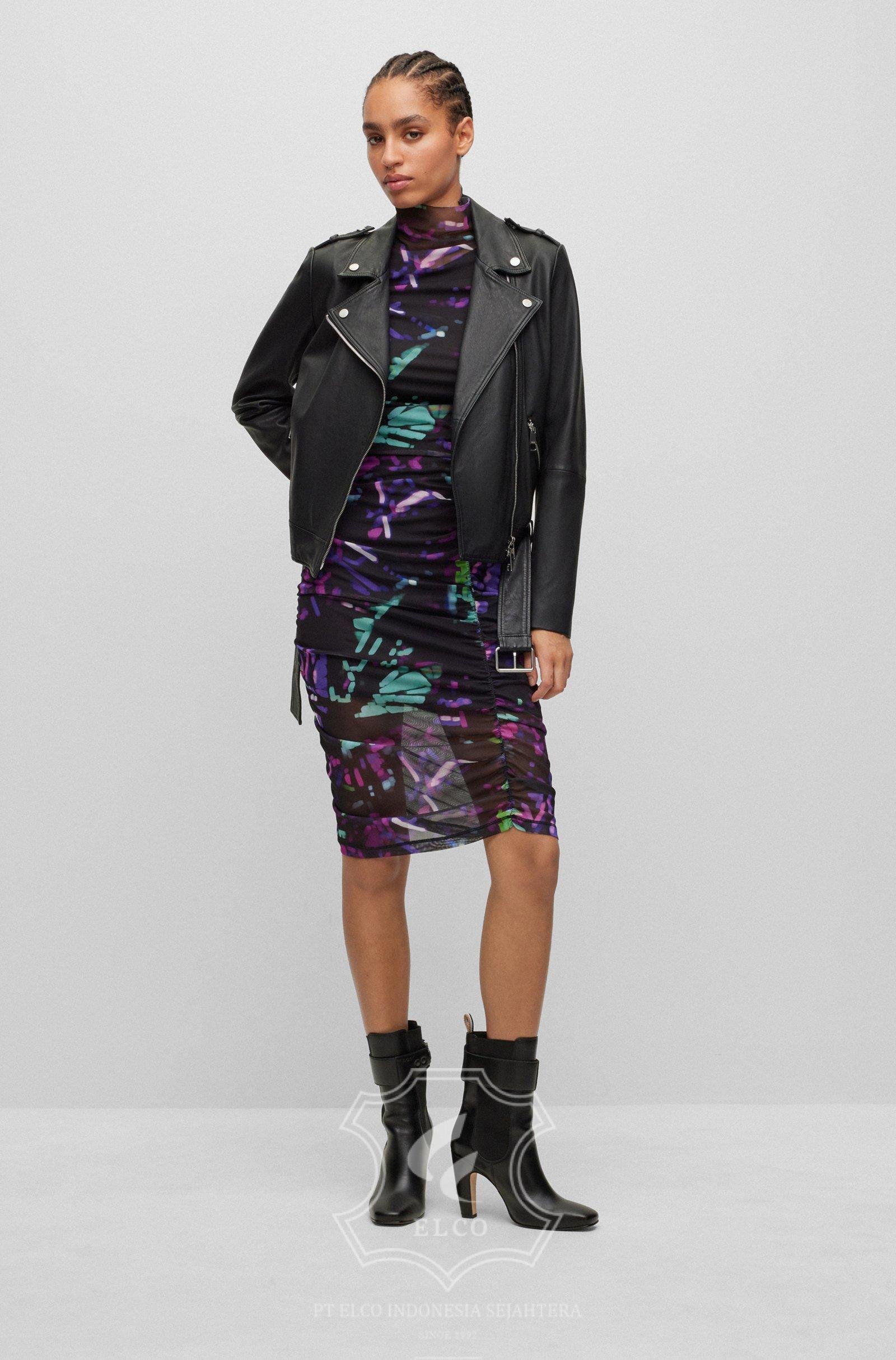 Jaket Kulit Wanita Desain Serong - WS 447 - Gambar 5