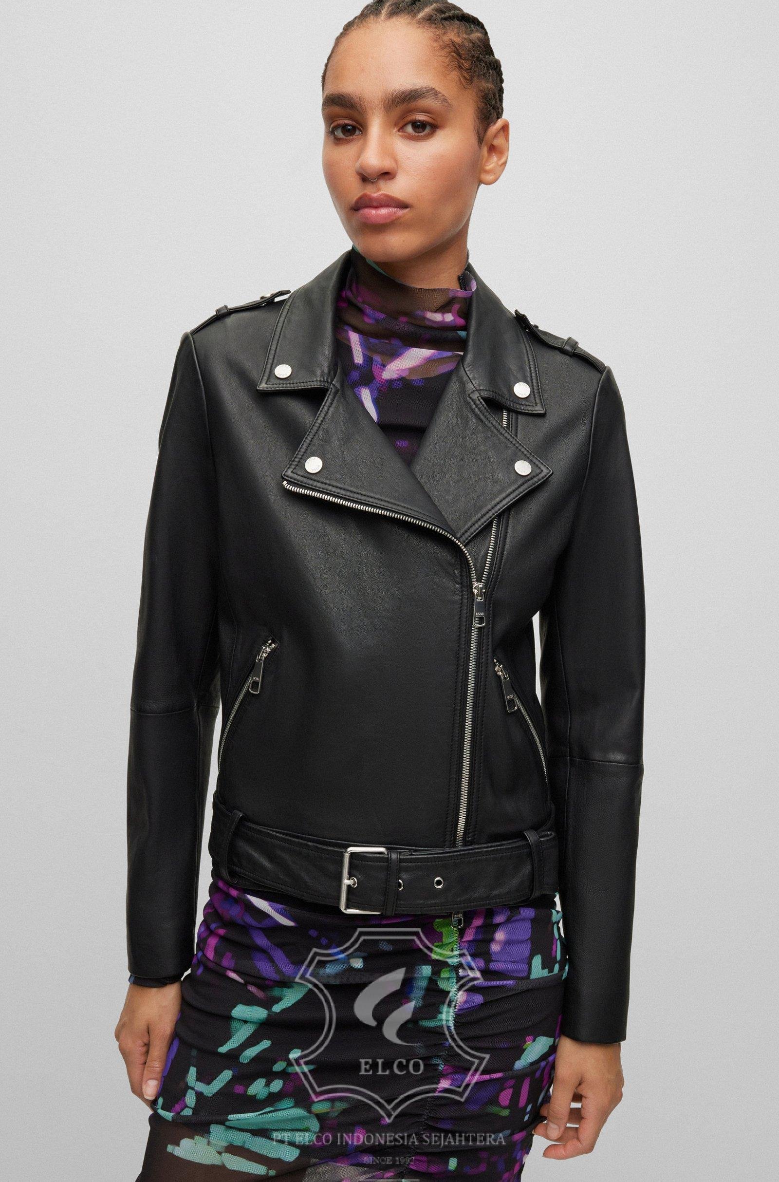Jaket Kulit Wanita Desain Serong - WS 447