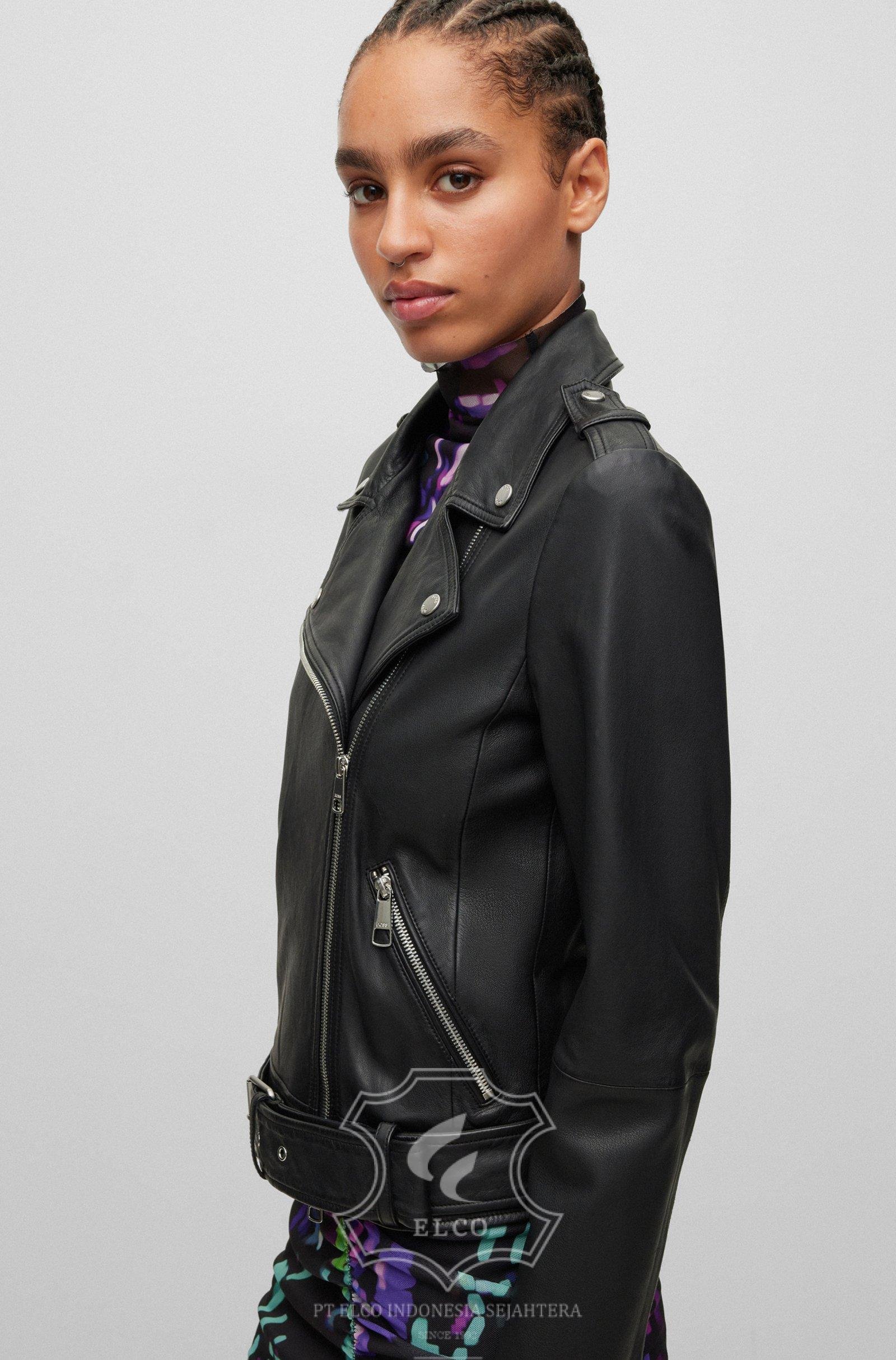 Jaket Kulit Wanita Desain Serong - WS 447 - Gambar 3