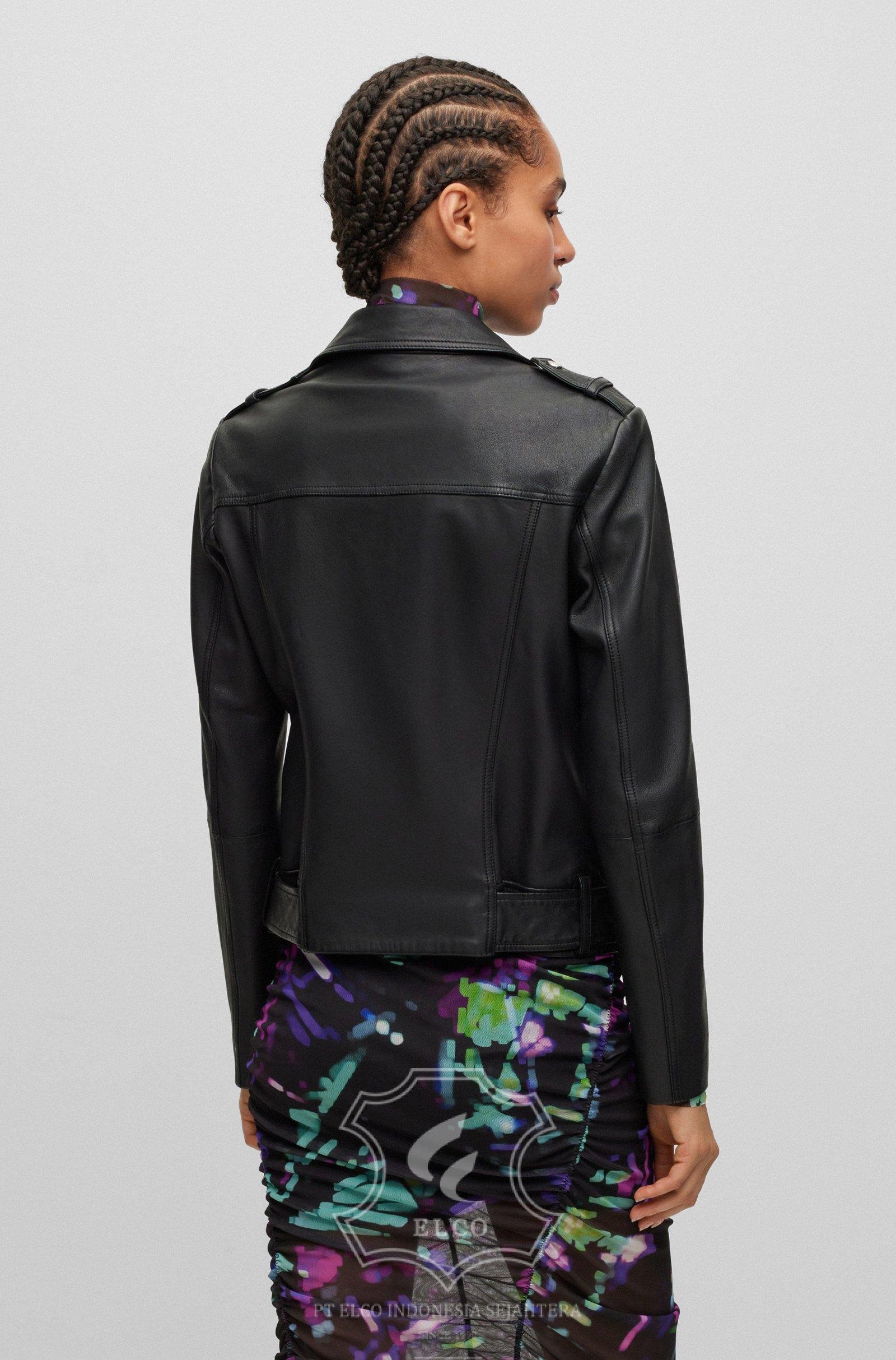 Jaket Kulit Wanita Desain Serong - WS 447 - Gambar 4