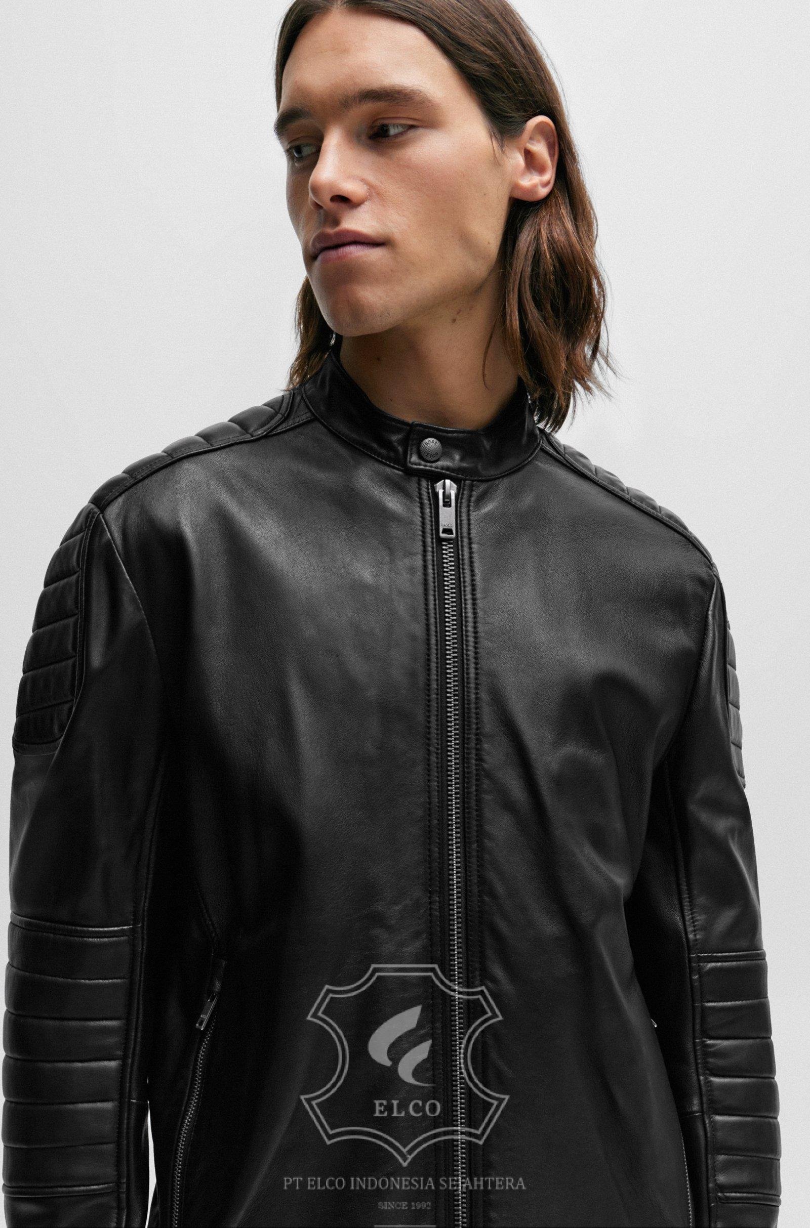 Jaket Kulit Pria Desain Biker - PB 440 - Gambar 5