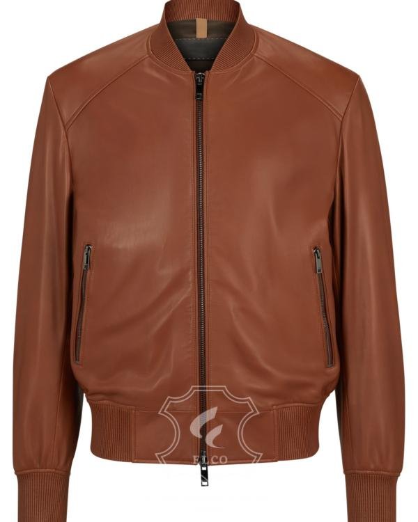 Jaket Kulit Pria Desain Bomber - PCB 489