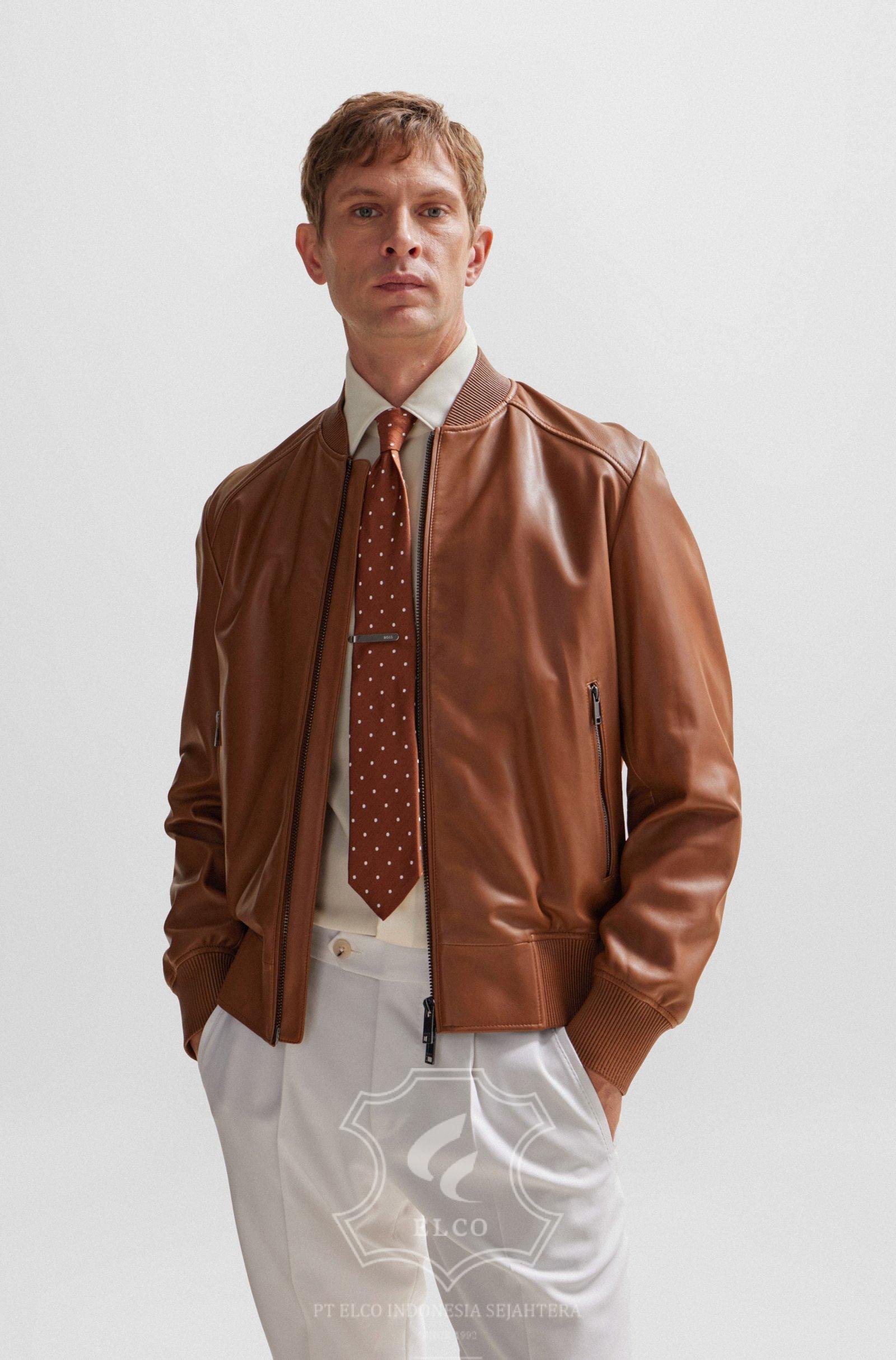 Jaket Kulit Pria Desain Bomber - PCB 489 - Gambar 3