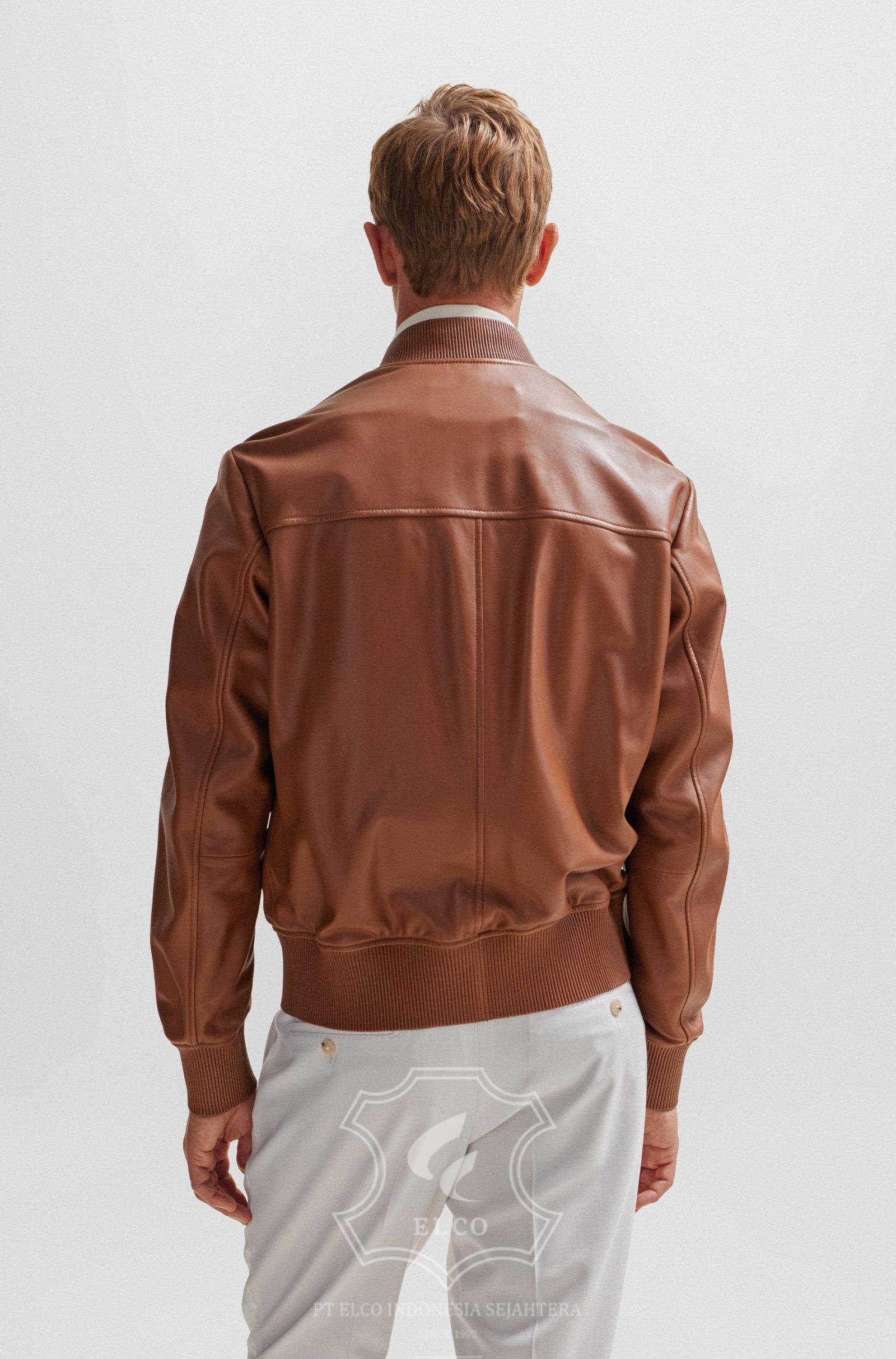 Jaket Kulit Pria Desain Bomber - PCB 489 - Gambar 5