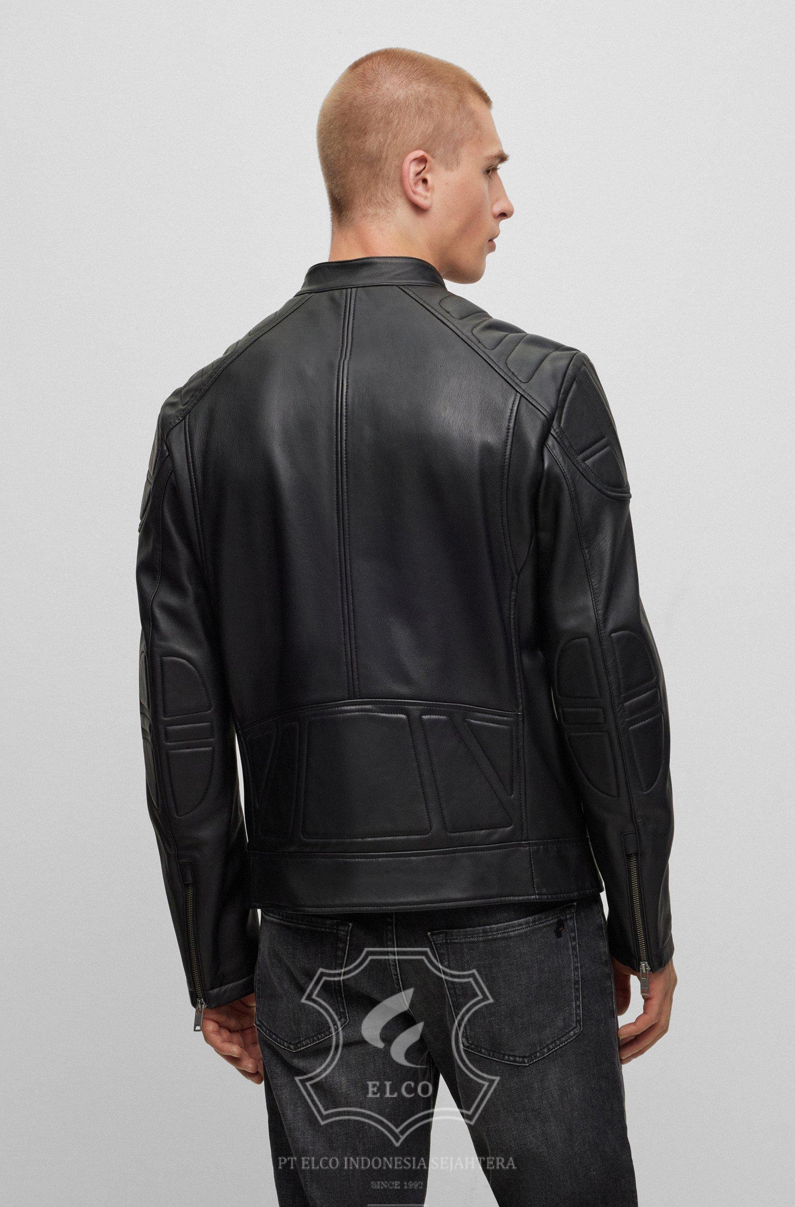 Jaket Kulit Pria Desain Biker - PB 439 - Gambar 6