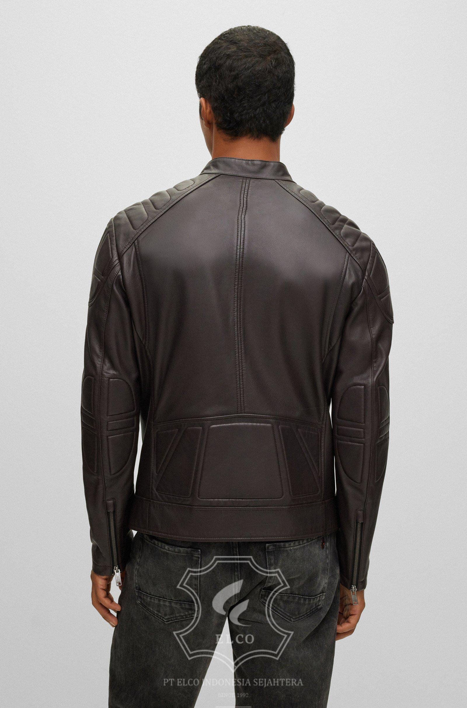 Jaket Kulit Pria Desain Biker - PB 441 - Gambar 5