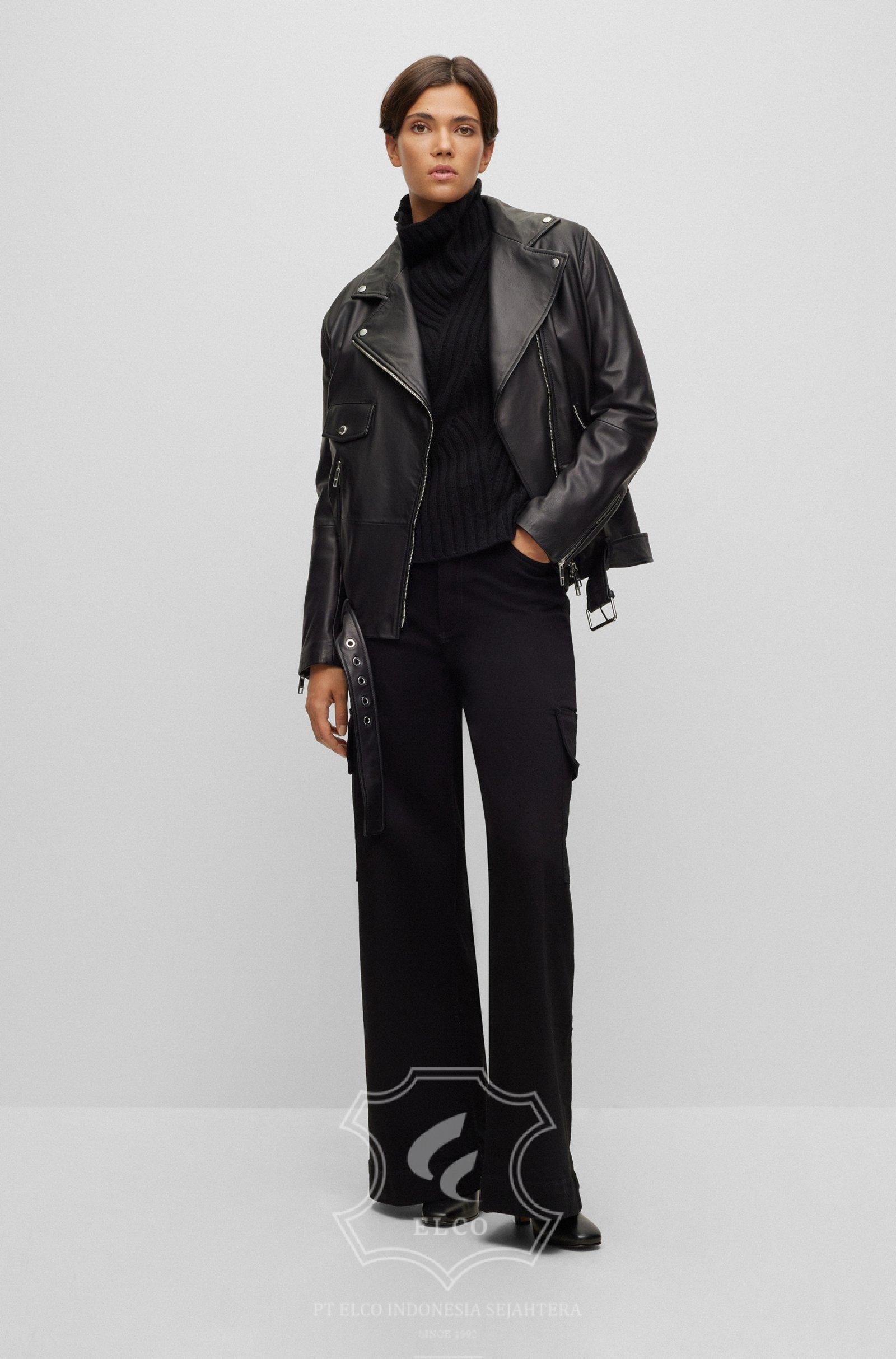 Jaket Kulit Wanita Desain Serong - WS 446 - Gambar 2