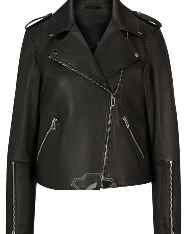 Jaket Kulit Wanita Desain Serong - WS 448