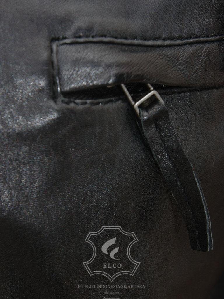 Jaket Kulit Pria Desain Hoodie Kupluk - PCH 410 - Gambar 4